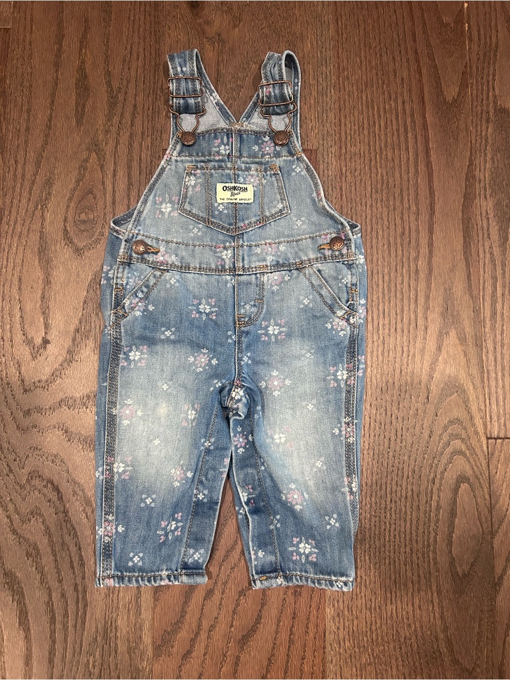 Oshkosh Size 6 month Baby Girl's Floral Overalls